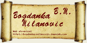 Bogdanka Milanović vizit kartica